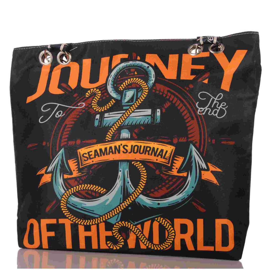 Maritime Strandtasche mit Anker und Reißverschluss –  1