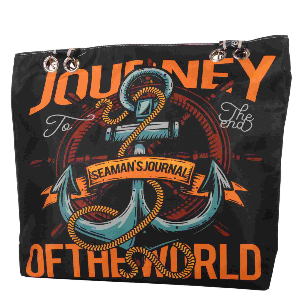Maritime Strandtasche mit Anker und Reißverschluss –  5
