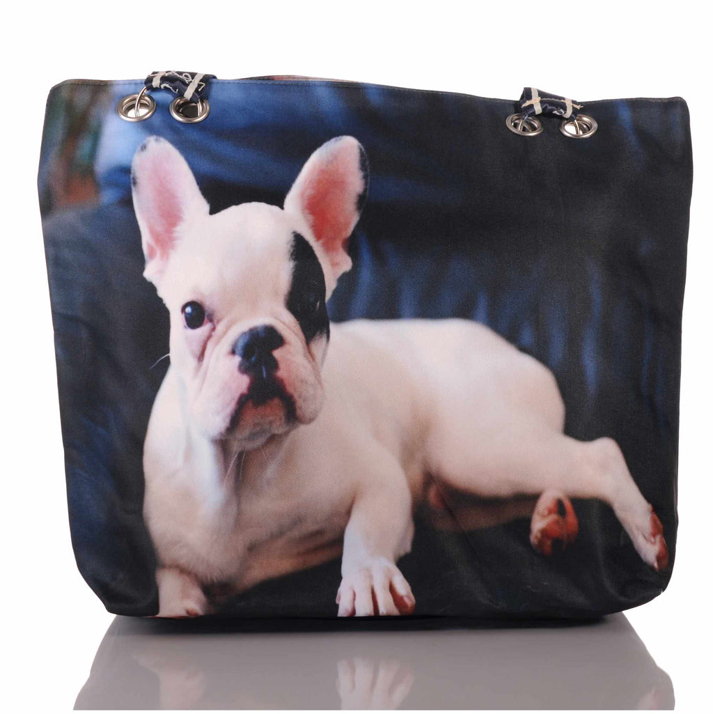 Strandtasche mit Französischer Bulldogge Hundemotiv –  1