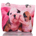 Strandtasche mit süßen Hundewelpen und Reißverschluss –  1