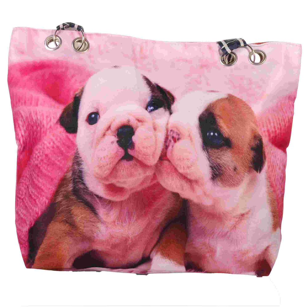Strandtasche mit süßen Hundewelpen und Reißverschluss –  5