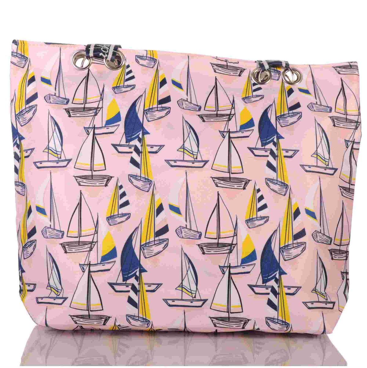 Strandtasche mit Segelbooten im maritimen Design –  1
