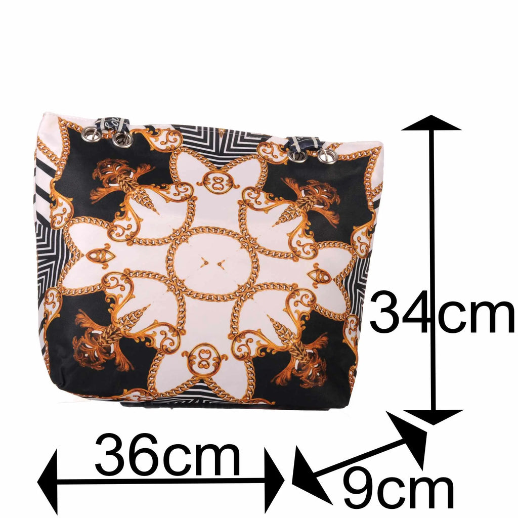 Strandtasche mit Kettenmuster im eleganten Designer Look –  4