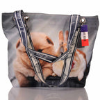 Strandtasche mit Hund und Kaninchen Motiv –  3