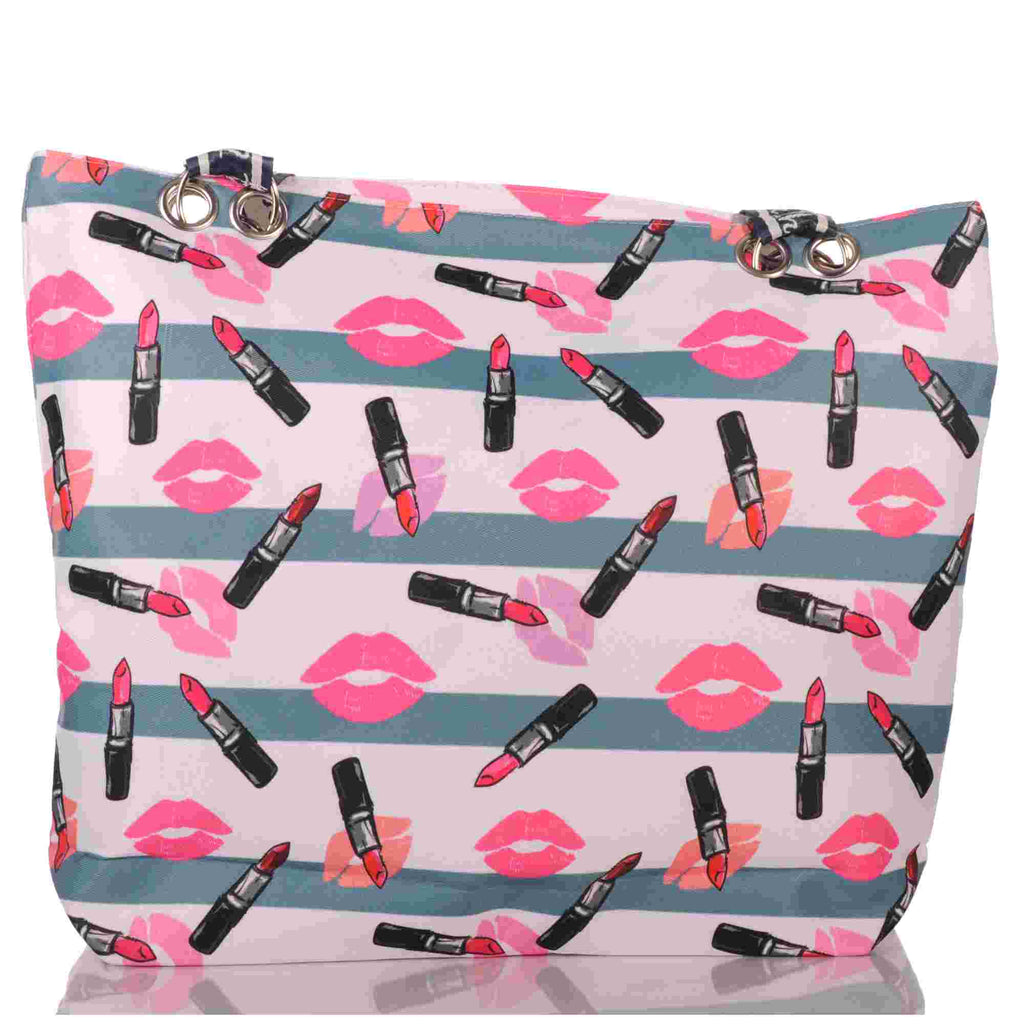 Strandtasche mit Lippenstift & Kussmund Fashion Design –  1