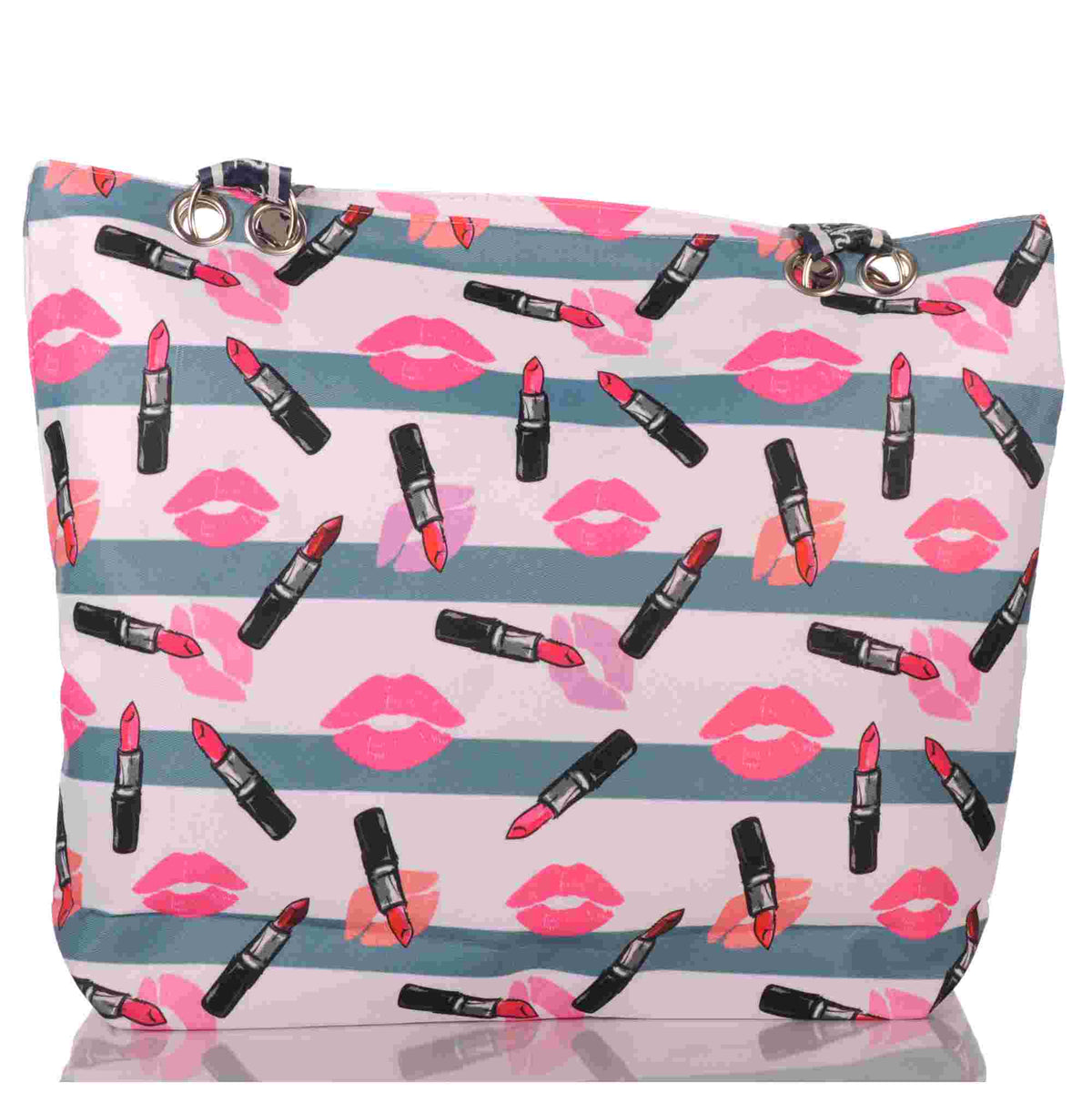 Strandtasche mit Lippenstift & Kussmund Fashion Design –  1