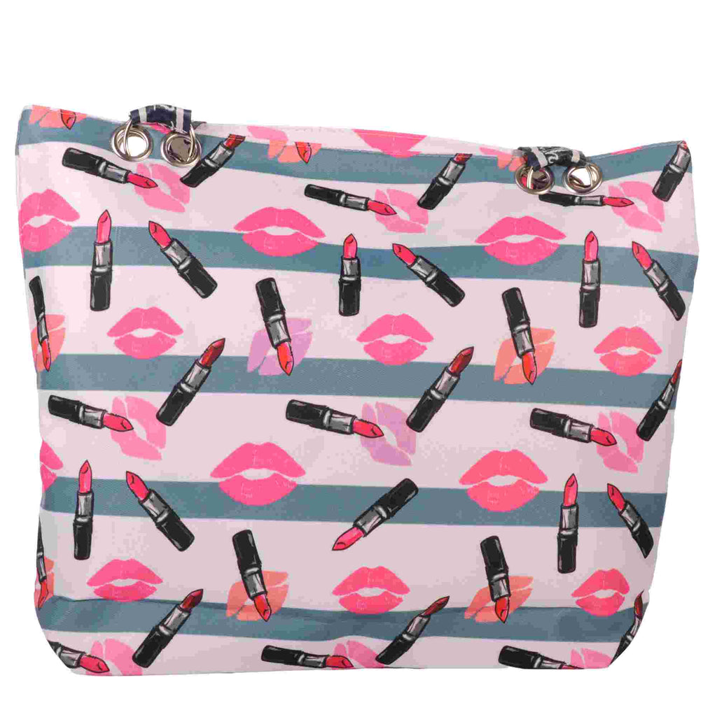 Strandtasche mit Lippenstift & Kussmund Fashion Design –  5