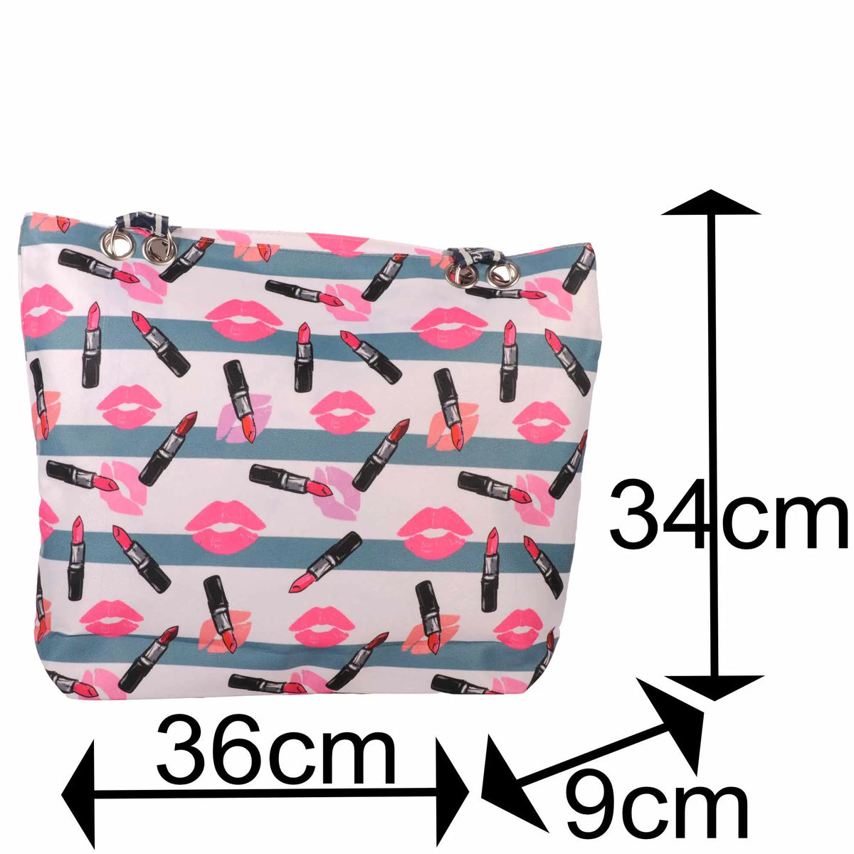 Strandtasche mit Lippenstift & Kussmund Fashion Design –  4