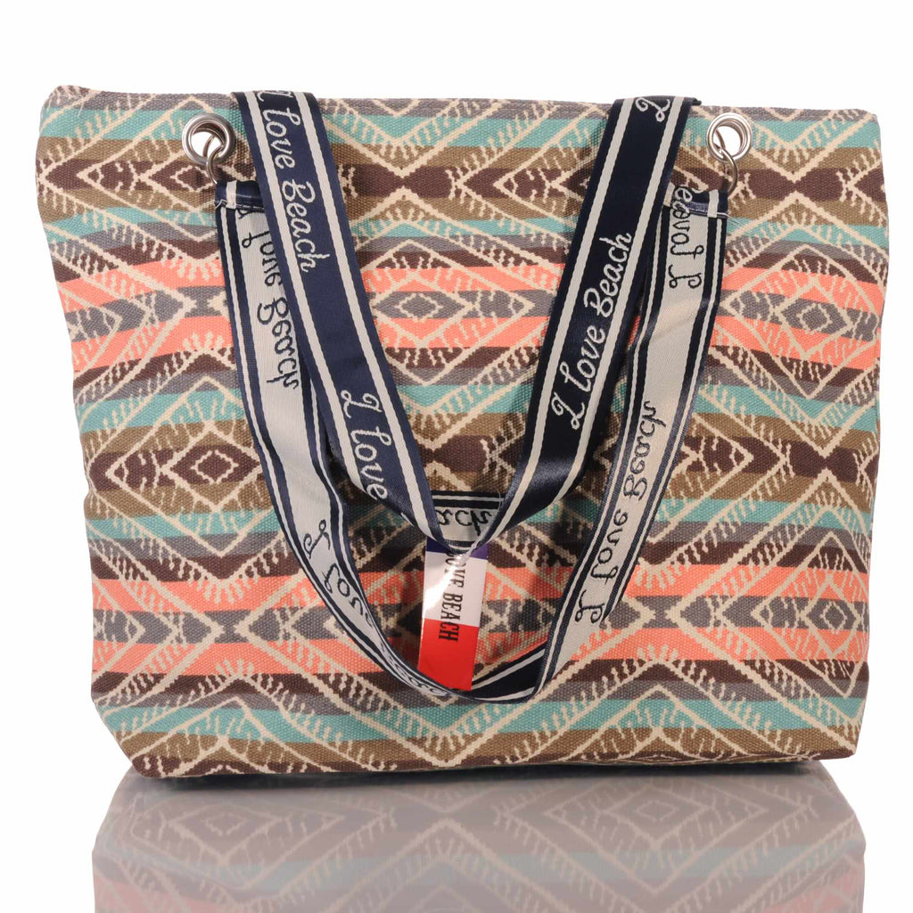 Boho Strandtasche Ethno Azteken Muster mit Reißverschluss –  3