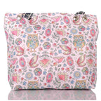 Strandtasche Eulen Blumen Schmetterlinge mit Reißverschluss –  1