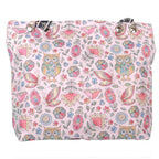Strandtasche Eulen Blumen Schmetterlinge mit Reißverschluss –  5