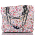 Strandtasche Eulen Blumen Schmetterlinge mit Reißverschluss –  3