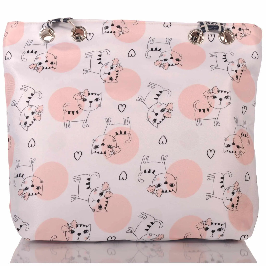 Strandtasche Katzenmotiv mit Reißverschluss –  1