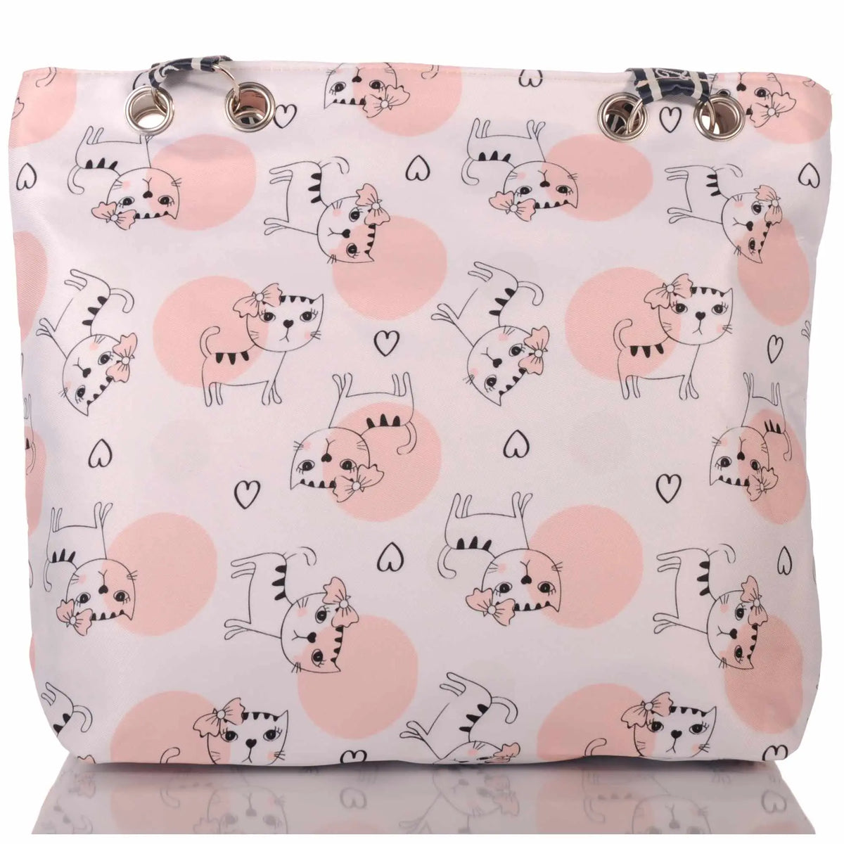 Strandtasche Katzenmotiv mit Reißverschluss –  1