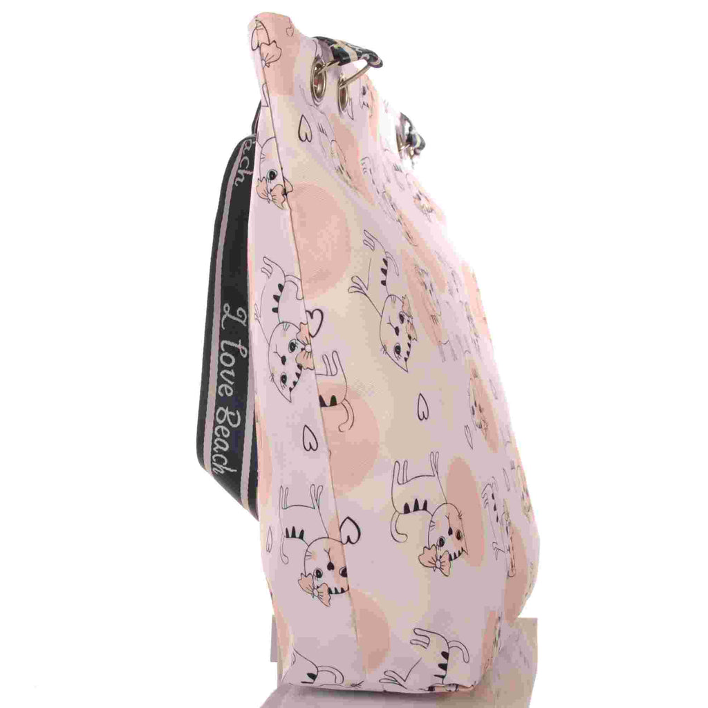 Strandtasche Katzenmotiv mit Reißverschluss –  2