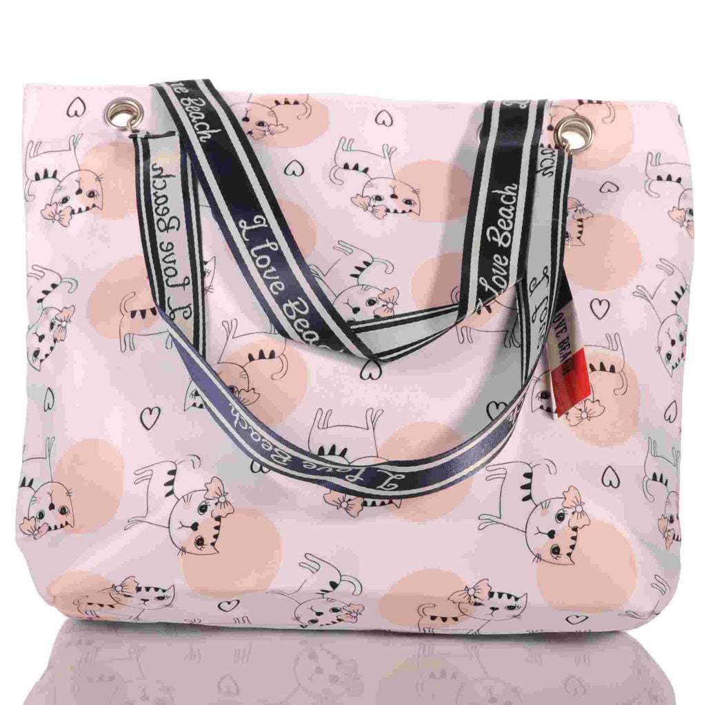 Strandtasche Katzenmotiv mit Reißverschluss –  3