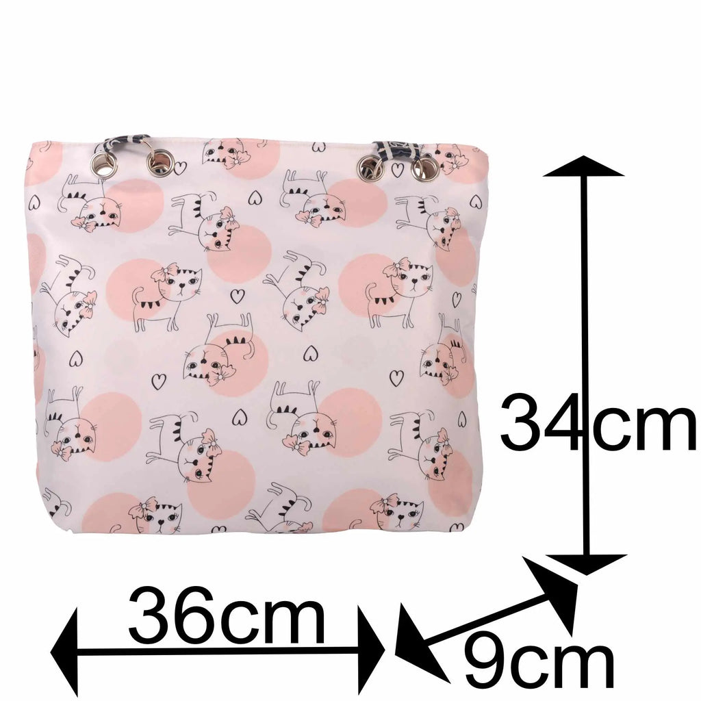 Strandtasche Katzenmotiv mit Reißverschluss –  4