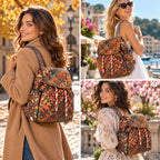 Patchwork Leder Rucksack Damen Geflochten – Damen Rucksäcke 8